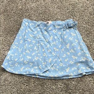 SO Blue and White Wrap Mini Skirt